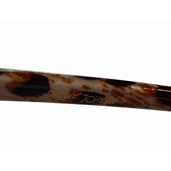 Betsey Johnson Round Sunglasses Leopard Brown Frame Black Lens SR1122 main image 4
